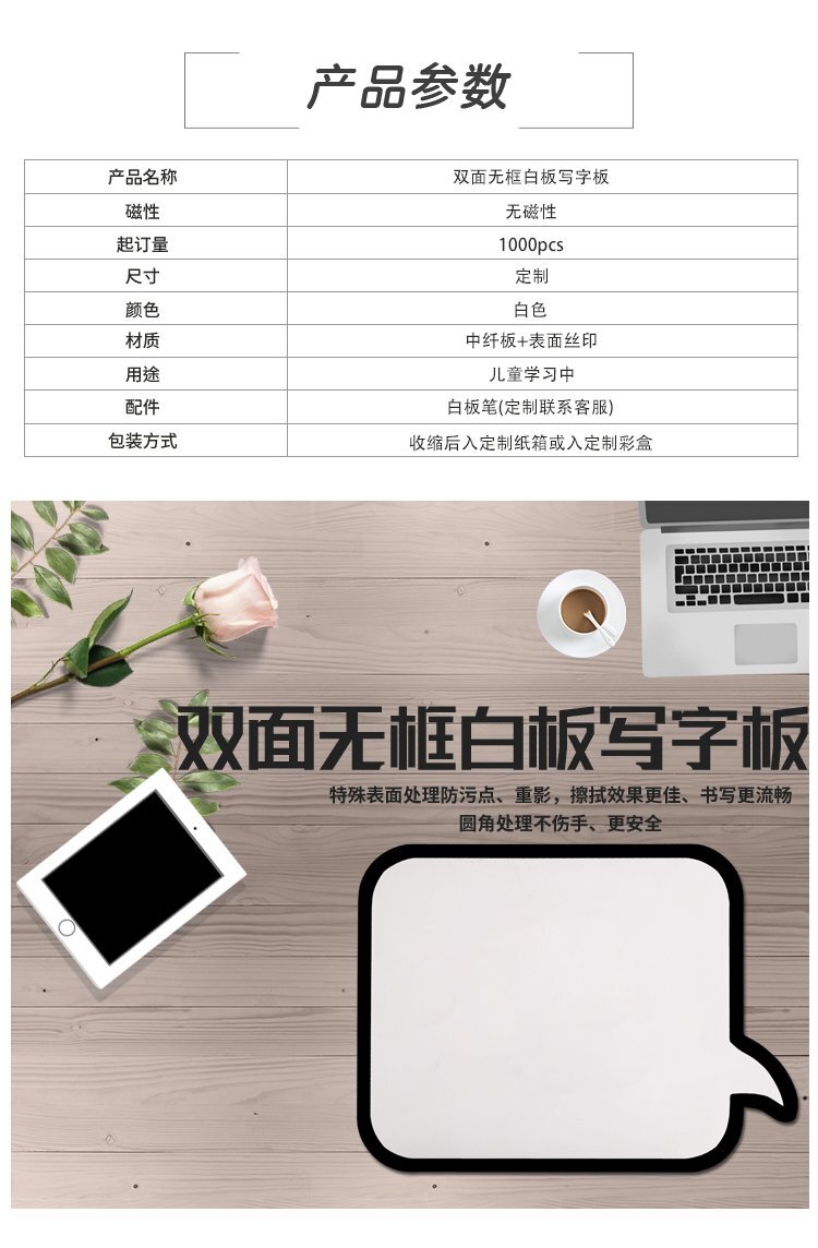 M42定制異形對話框小白板書寫板產品詳情