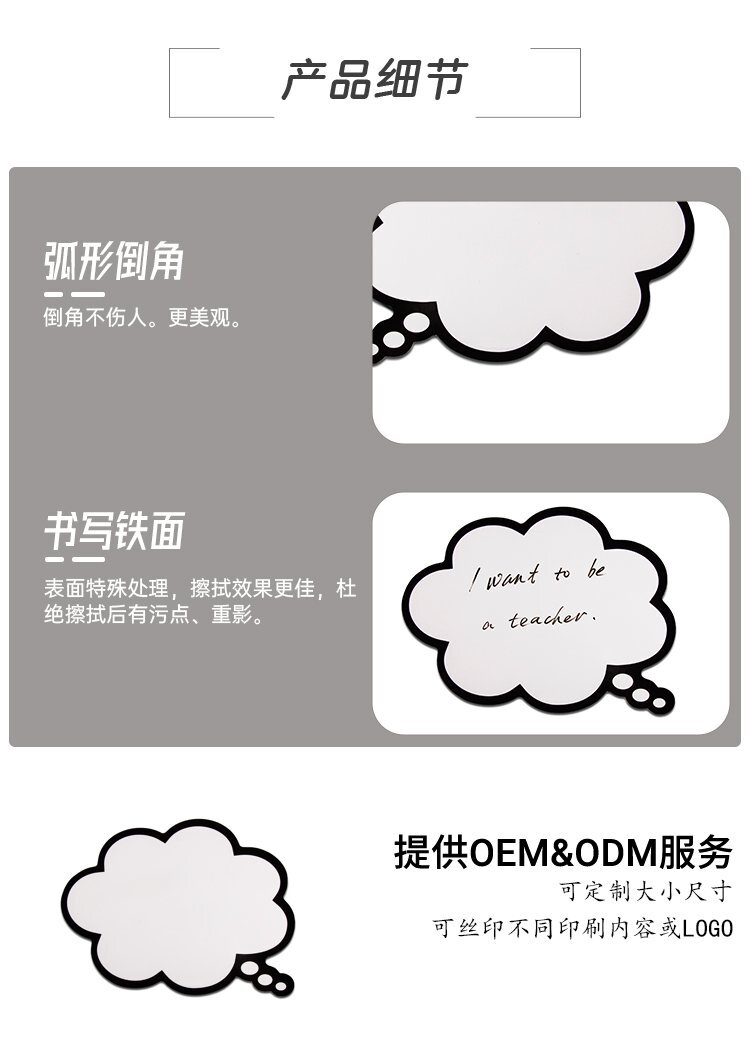 M43異形無邊框干擦白板留言板-定制白板-異形白板定制產品細節